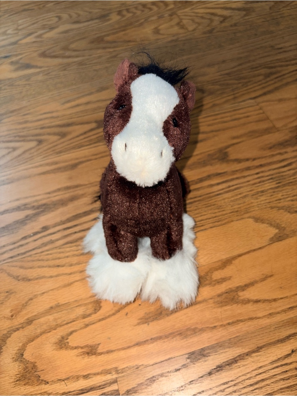 Ganz Webkinz Clydesdale Horse Plush Brown White Feathered Hooves (No Code)
